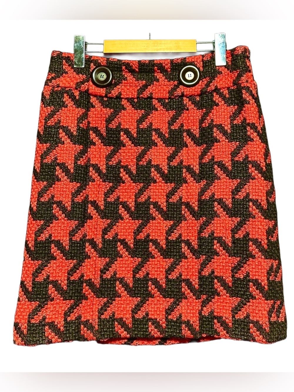 Y2K PER SE Houndstooth Boucle Wool Mini Skirt Dark Academia Mod Chic